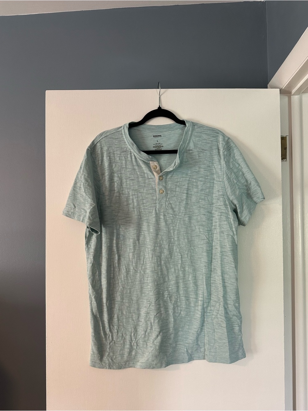 Sonoma Mint Green Short Sleeve Henley Tee